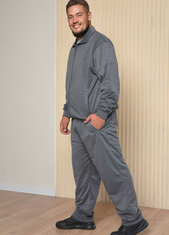 Спортивный костюм мужской батальный серого цвета Let's Shop (264021980)