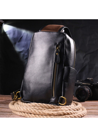 Превосходная сумка мужская через плечо из натуральной гладкой кожи 21286 Черная Vintage (258267922)