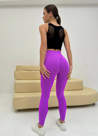 Фиолетовые лосины спортивные женские с push up FitU
