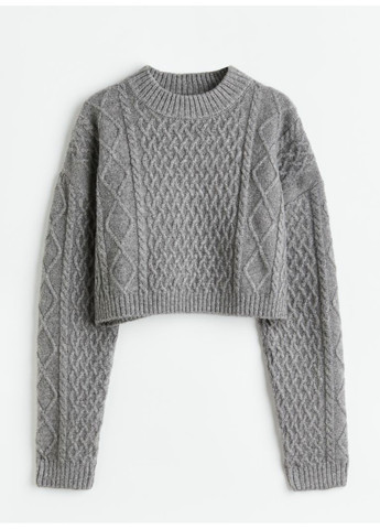 Сірий зимовий жіночий светр з візерунком з кіс н&м (56410) xs сірий H&M
