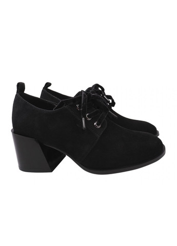 Туфли женские из натуральной замши, на большом каблуке, цвет черный, Erisses