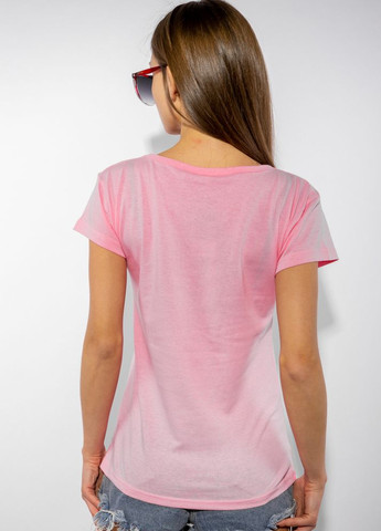 Розовая летняя футболка женская сердце love (розовый) Time of Style