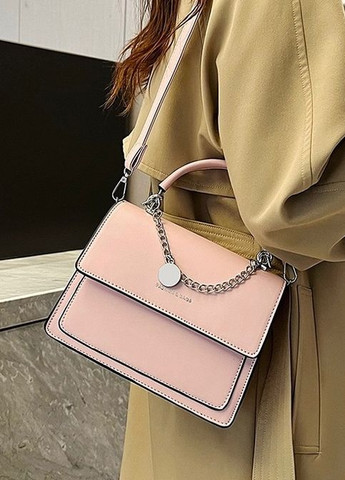 Жіноча класична сумка крос-боді рожева No Brand (275927342)