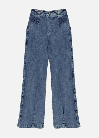 Синие демисезонные джинсы на резинке для девочки цвет синий цб-00224251 Hiwro