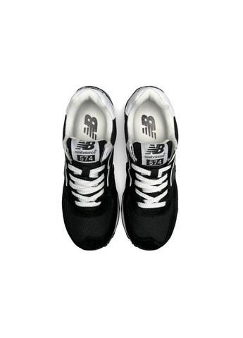 Черные демисезонные кроссовки женские,вьетнам New Balance ML 574 Black White New