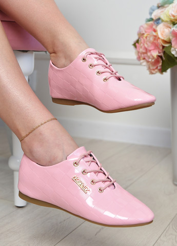 Туфли женские розового цвета на шнуровке Let's Shop