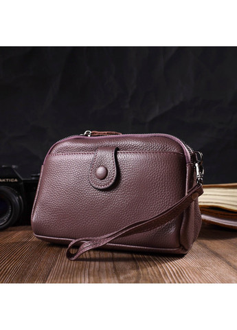 Замечательная сумка-клатч в стильном дизайне из натуральной кожи 22126 Пудровая Vintage (260359775)