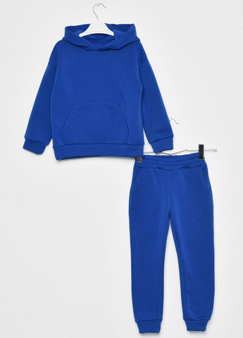 Синий зимний спортивный костюм детский на флисе синего цвета брючный Let's Shop