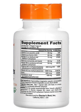 Multi-Vitamin Iron-free Quatrefolic 60 Veg Caps Doctor's Best (258498938)