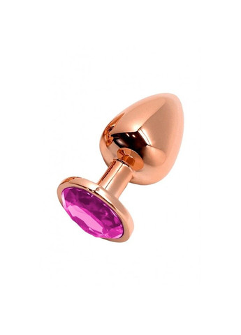 Металлическая анальная пробка Tralalo Rose Gold Metal Plug Magenta M, диаметр 3,4 см, длина 8 Wooomy (269007204)