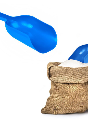 Совок великий пластиковий для цукру, спецій та сипучих продуктів 31х11.5х5.3 см Синій МЕД (263678406)