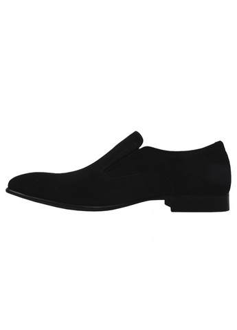 Черные туфли класика мужские натуральная замша, цвет черный Clemento
