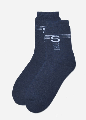 Шкарпетки чоловічі махрові темно-синього кольору розмір 40-45 Let's Shop (267167132)