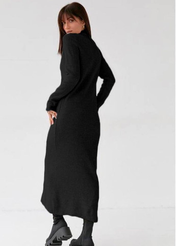 Черное повседневный платье платье-водолазка Garna однотонное