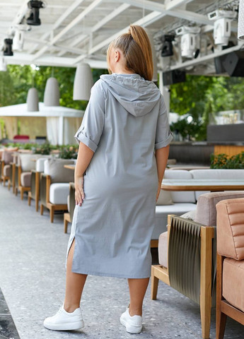 Серое женское платье в спортивном стиле цвет светло серый р.48/50 440256 New Trend