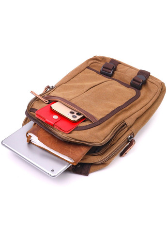 Зручний рюкзак з текстилю 21257 Коричневий Vintage (258267897)