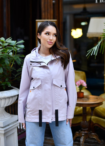 Пудрова демісезонна жіноча коротка вітрівка 937942 Lusskiri