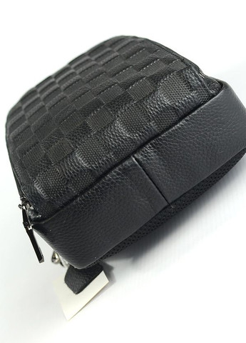 Нагрудна чоловіча шкіряна сумка рюкзак слінг на одне плече молодіжна чорна сумочка на груди No Brand (268219302)