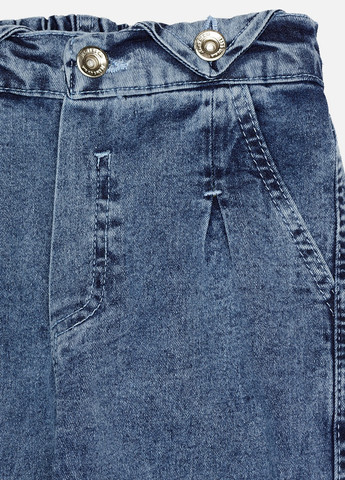 Синие демисезонные джинсы на резинке для девочки цвет синий цб-00224251 Hiwro