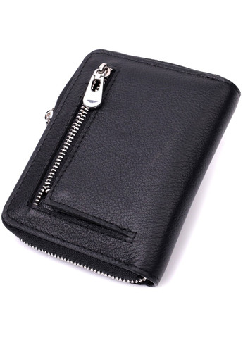 Шкіряний гаманець для жінок на блискавці з тисненим логотипом 19489 Чорний st leather (277980470)