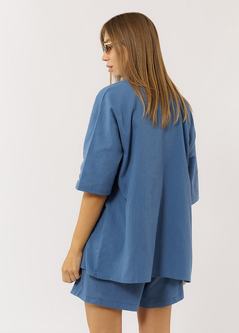 Жіноча сорочка оверсайз колір синій ЦБ-00222121 Yuki (259466478)