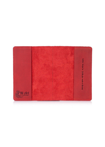 Кожаная красная обложка на паспорт HiArt PC-01 Buta Art Красный Hi Art (268371810)