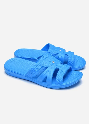 Шльопанці жіночі піна блакитного кольору Let's Shop (257453621)