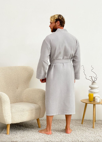 Мужской подарочный набор халат кимоно с серым полотенцем в коробке. Cosy (261853130)