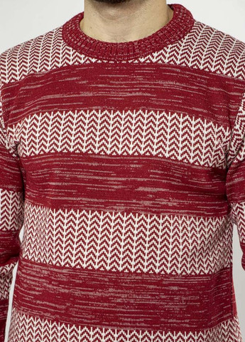 Прозрачный зимний стильный мужской свитер (красный/стальной) Time of Style