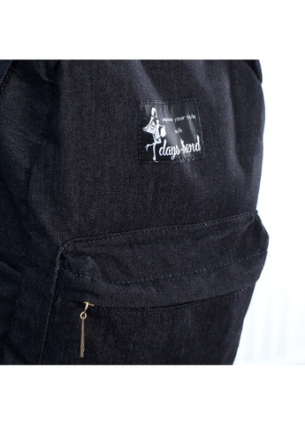 Повседневный женский черный рюкзак из джинсовой ткани для прогулок небольшой No Brand (258591288)
