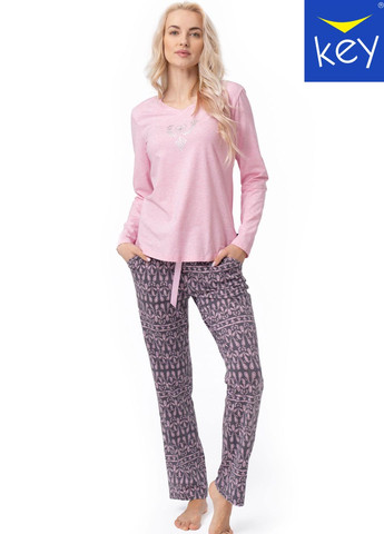 Розовая пижама женская xl mix принт lns 794 b23 Key