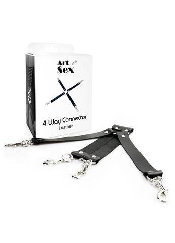 Крестовина из натуральной кожи - 4 Way Connector, Черный Art of Sex (259790597)