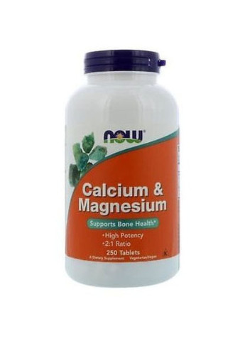 Calcium & Magnesium, 500/250 mg 250 Tabs Now Foods (256725236)
