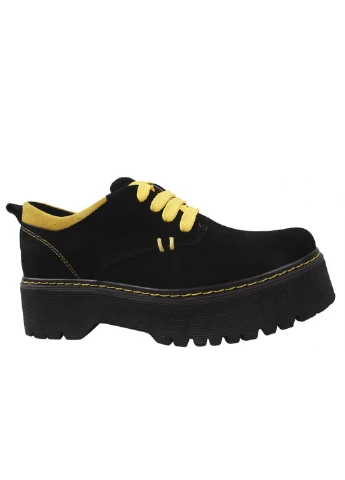 Maxus Shoes Туфлі на платформі жіночі Натуральна замша, колір чорний чорний з, україна — (257426350)