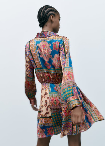 Комбинированное праздничный, коктейльное, деловое, повседневный, кэжуал, вечернее платье Zara