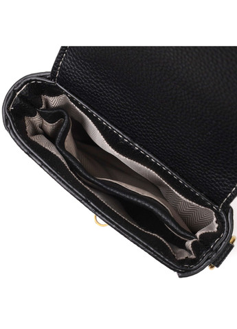 Вертикальна шкіряна сумка жіноча з клапаном 22308 Чорна Vintage (276457523)