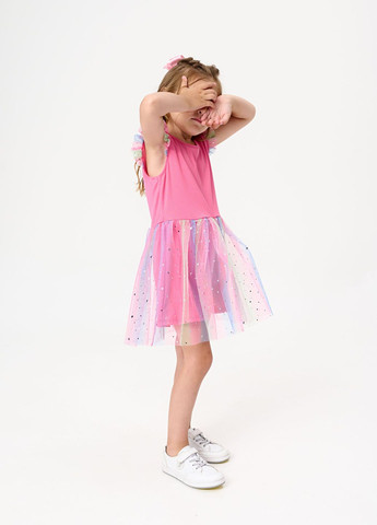 Малиновое платье для девочки малиновое, радуга + сумочка в подарок Yumster (260006877)
