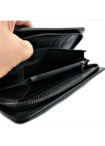 Чоловічий шкіряний клатч-гаманець 22,5 х 12,5 х 3 см Чорний wtro-212 Weatro (272950012)