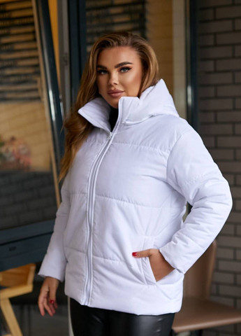 Біла жіноча весняна куртка білого кольору р. 48/50 444882 New Trend