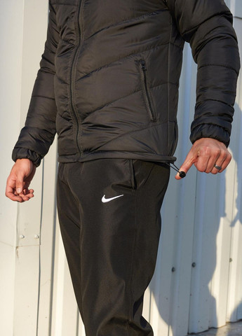 Черный демисезонный комплект из куртки, штанов и барсетки No Brand