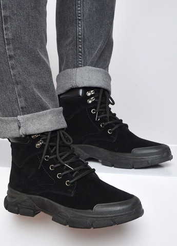 Черные осенние ботинки мужские демисезонные черного цвета Let's Shop