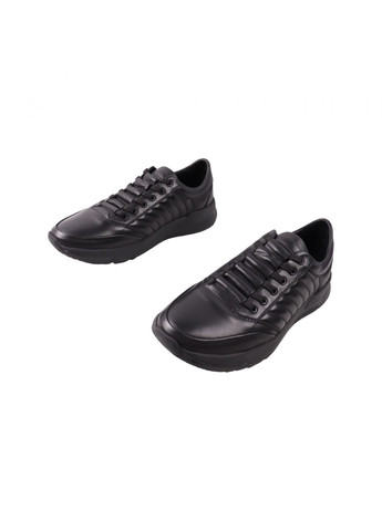 Черные кроссовки мужские черные натуральная кожа Detta 118-23DTS