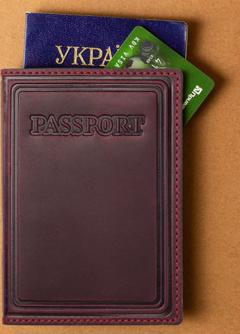 Шкіряна Обкладинка Для Паспорта, Закордонного паспорта Villini 002 Бордовий Martec (259660234)