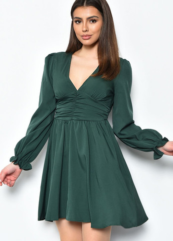 Зелена кежуал сукня жіноча шифонова зеленого кольору балон Let's Shop однотонна