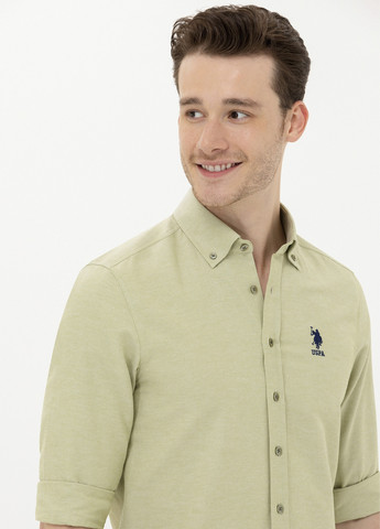 Оливковковая (хаки) рубашка U.S. Polo Assn.