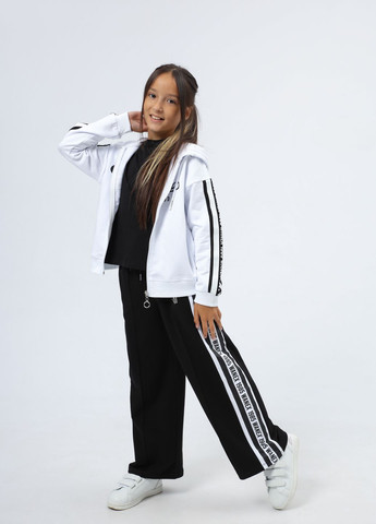 Спортивный костюм на девочку 8978 128 см Черный, белый 67089 Wanex (260551920)
