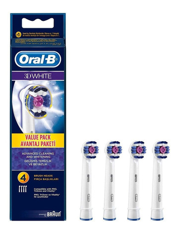 Набор сменных зубных насадок Braun 3D White 4шт Oral-B (275657493)
