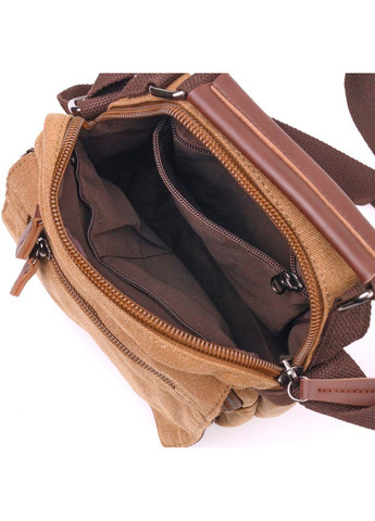 Небольшая мужская сумка из плотного текстиля 21226 Коричневая Vintage (258286277)