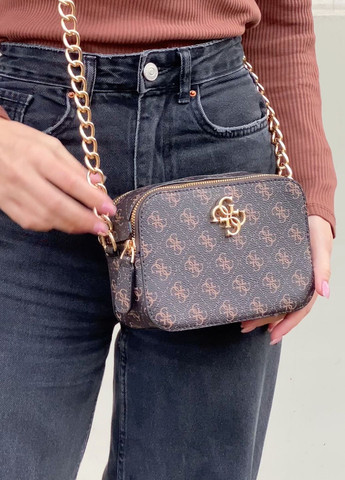 Женская прямоугольная сумка кросс-боди GUESS коричневая No Brand (272593130)