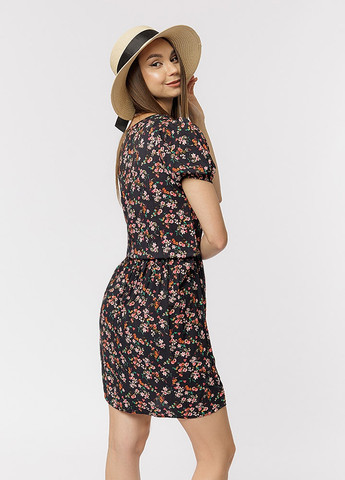 Черное женское короткое платье цвет черный цб-00219333 So sweet